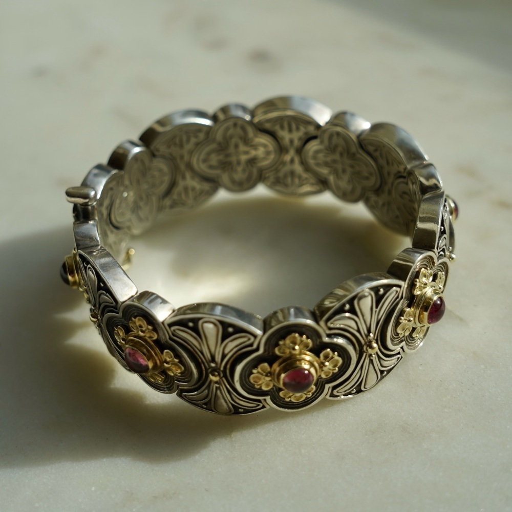 Konstantino Silver and Gold Bracelet with Gemstone Accents - Picture 6 of 10